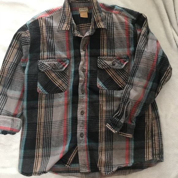 Vintage Other - Vintage heavyweight striped flannel size xl